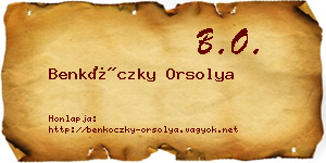 Benkóczky Orsolya névjegykártya