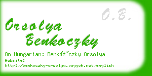 orsolya benkoczky business card